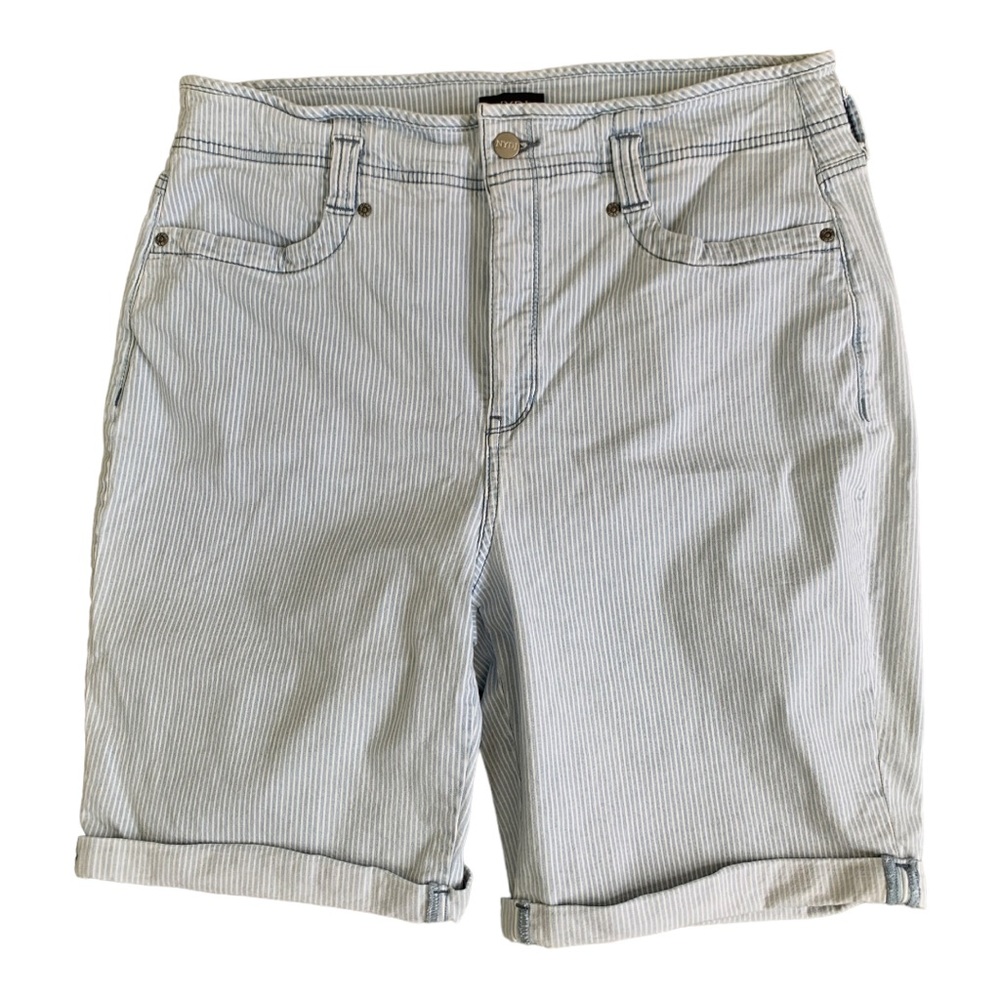 NYJD Summer Walking Shorts Lift and Tuck Blue White Striped 14
